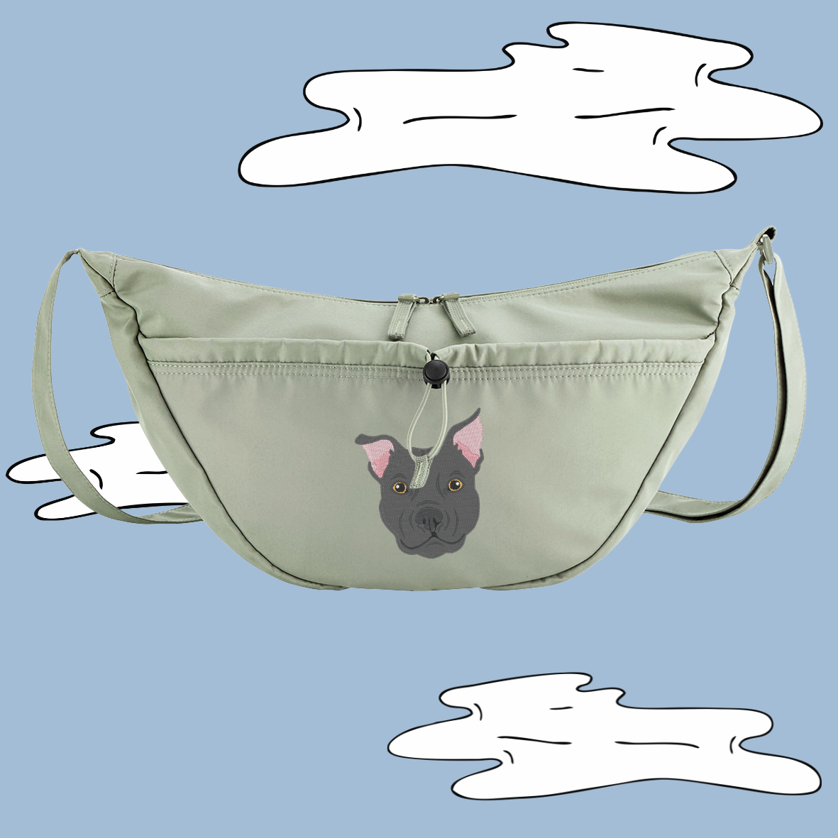Custom pet embroidered cross-body bag