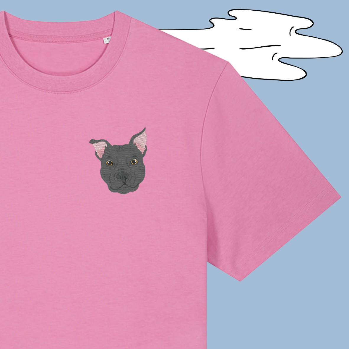 Custom pet embroidered short sleeve t-shirt